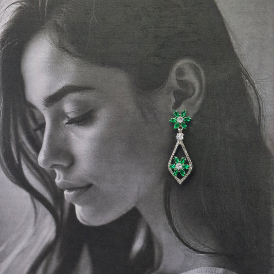 Elegant Floral Drop Earrings