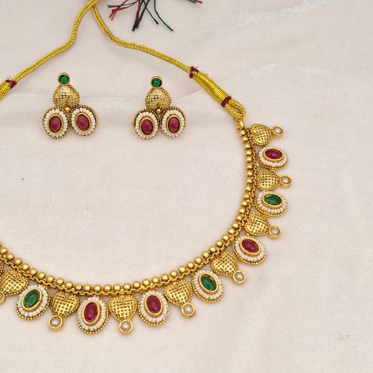 Fancy Gold Short Necklace