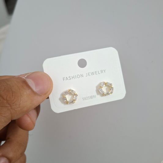 Hexa Crystal Studs Earrings