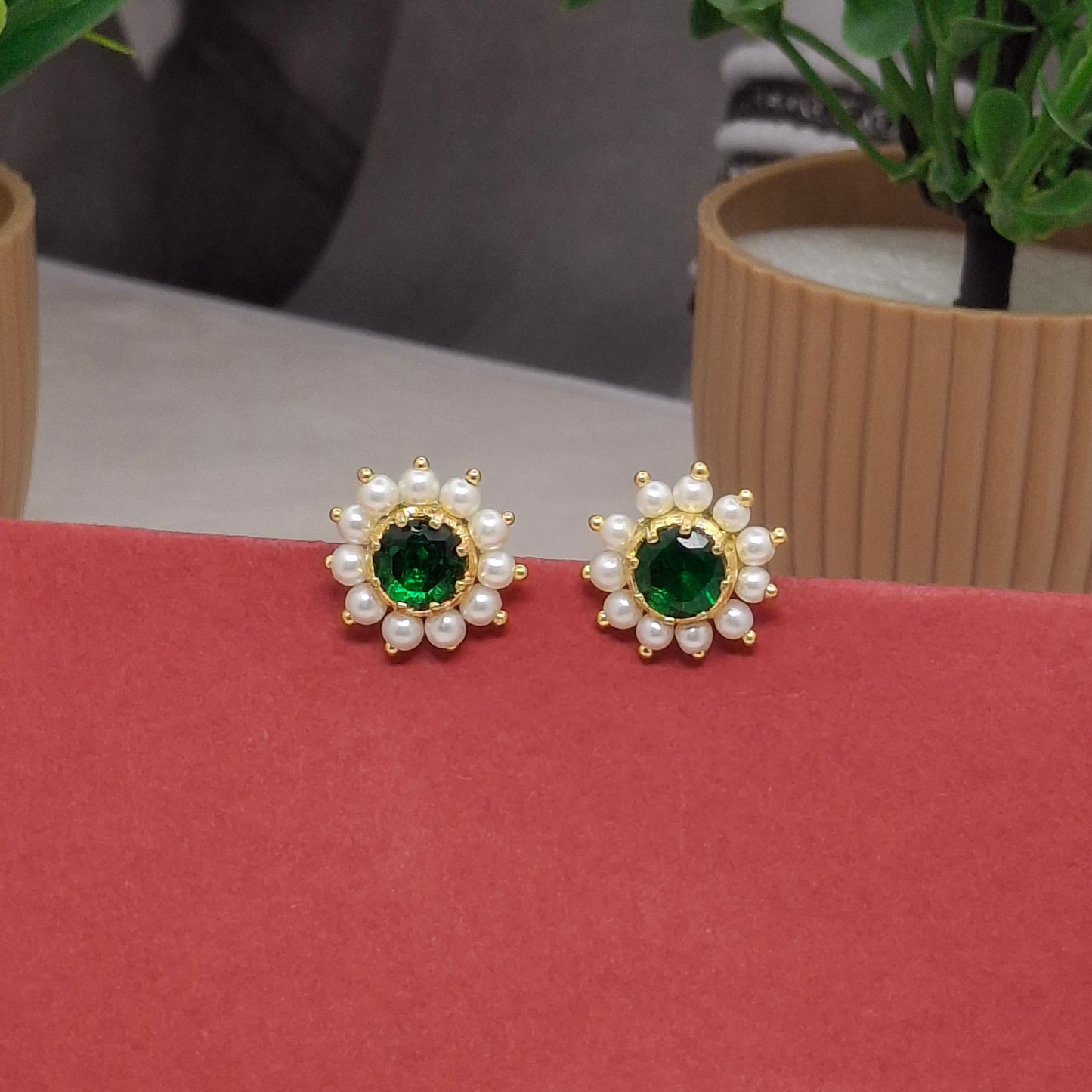 Traditional Moti Gold Studs