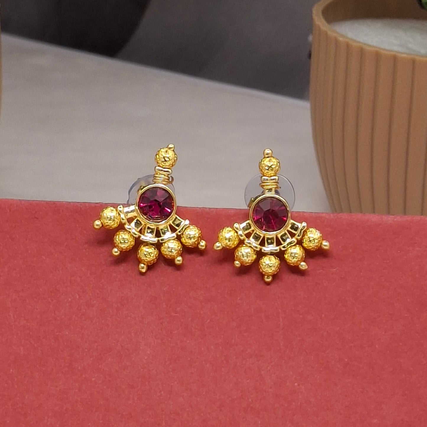 Traditional Moti Gold Studs