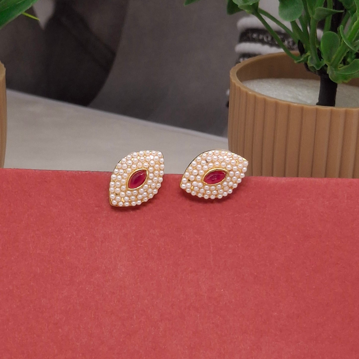 Traditional Moti Gold Studs