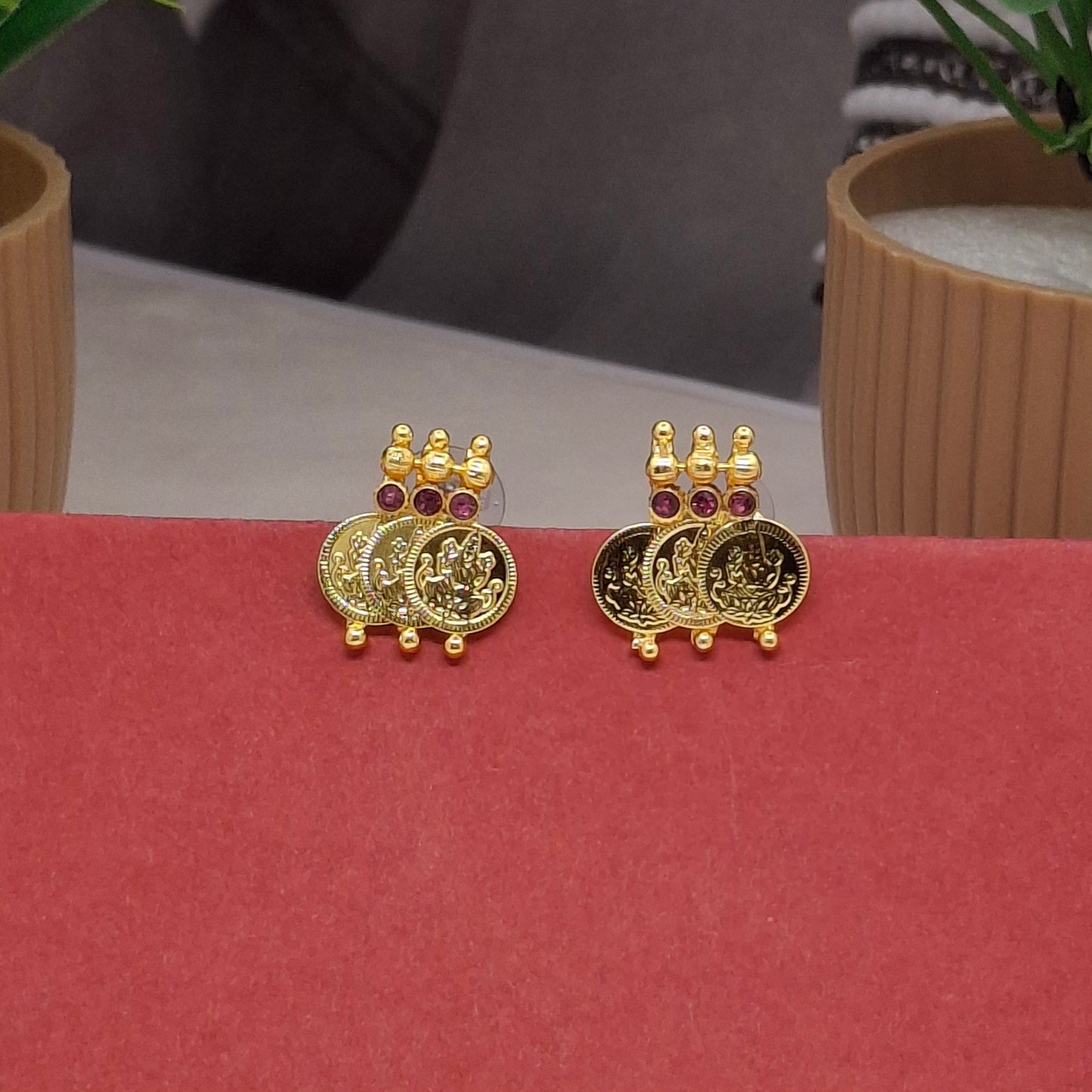 Traditional Moti Gold Studs