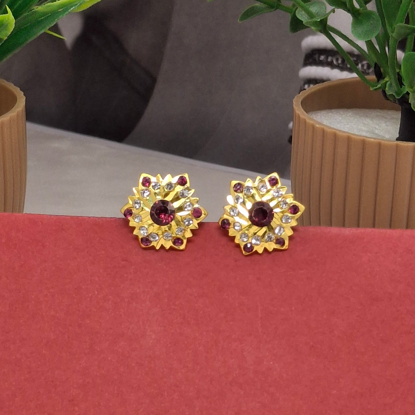 Traditional Moti Gold Studs