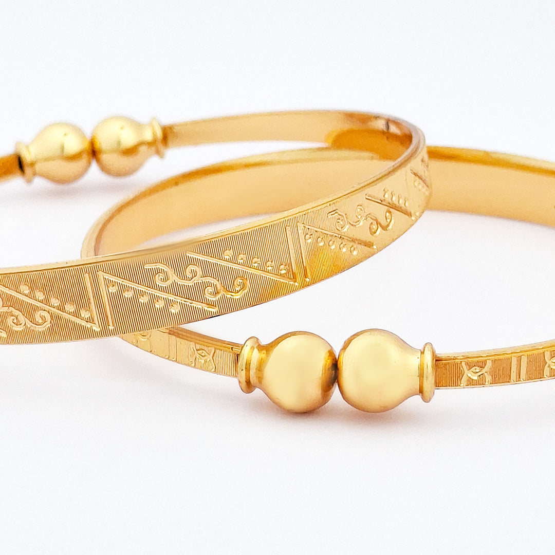 Engraved Design 2 | 18k Gold Plated Adjustable Bracelet Bangles