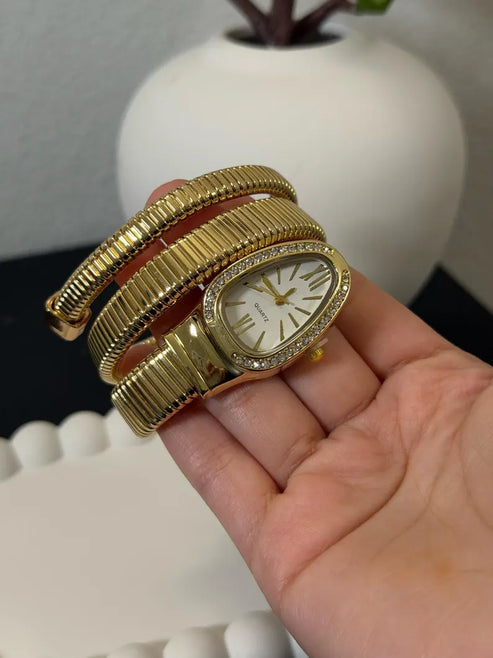 Anti Tarnish Watch Serpenti Snake Wrap 18K Gold Plated