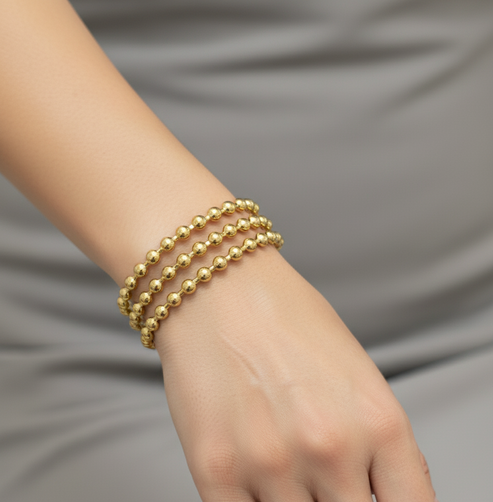 Antitarnish Double Flower Cuff Bracelet 18K Gold Plated