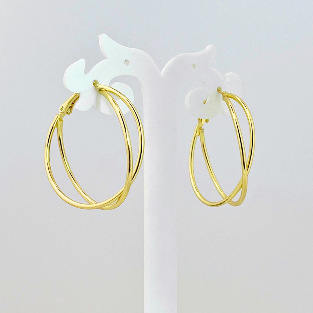 Fancy Double Hoops – Lightweight Medium Sized Earrings