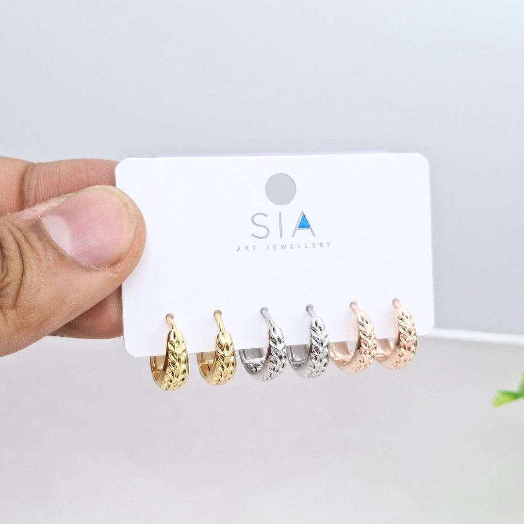 Textured Hoops Set