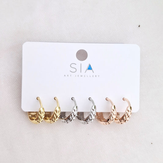 Textured Hoops Set