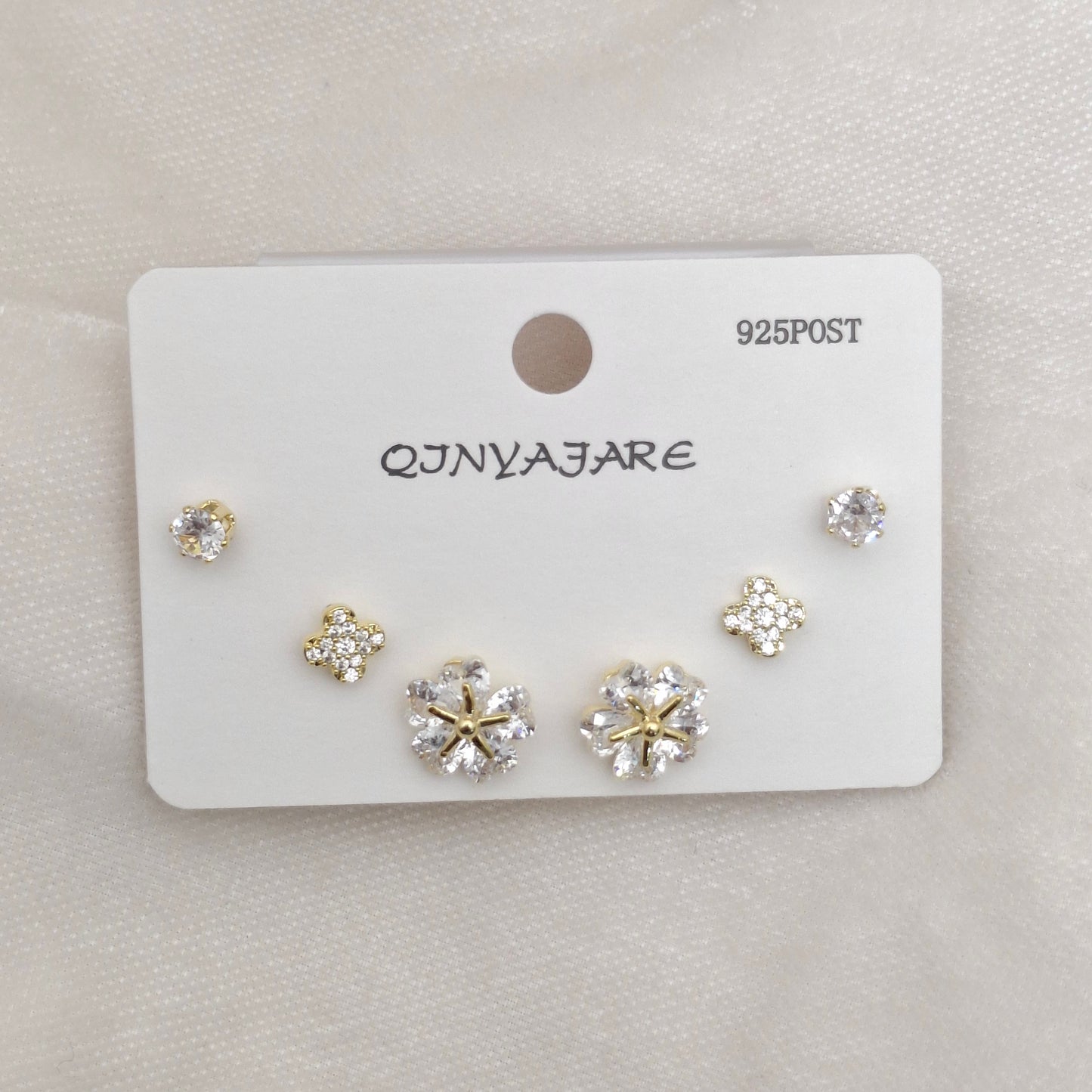 Fancy Gold Studs Set