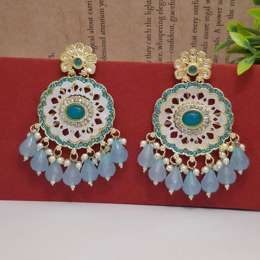 (Pack of 12) Kundan Chandbali Earrings