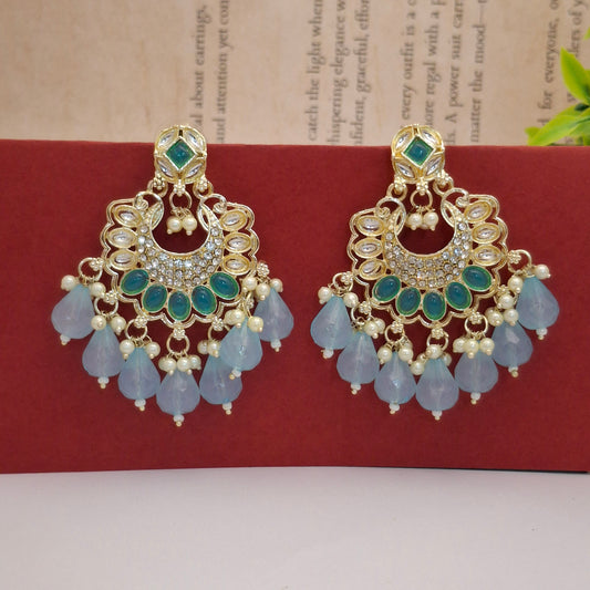 (Pack of 8) Kundan Chandbali Earrings
