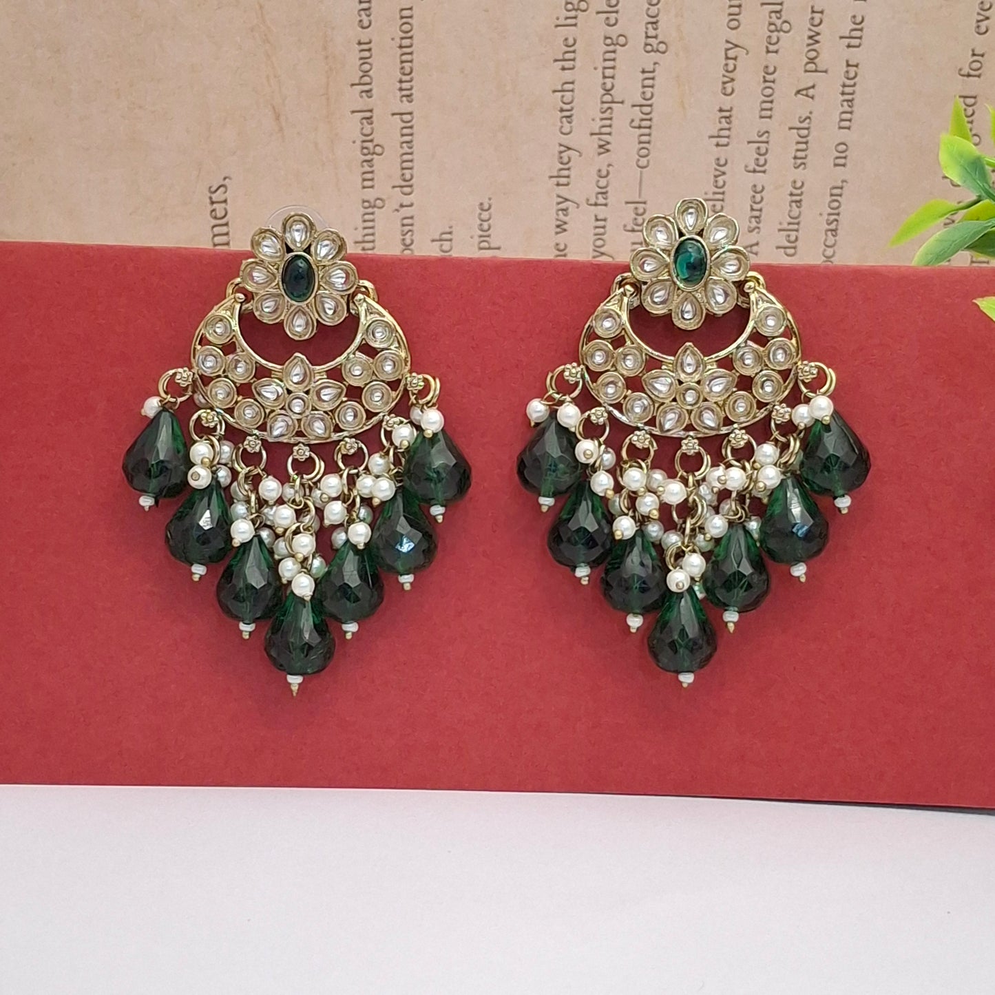 (Pack of 11) Kundan Chandbali Earrings