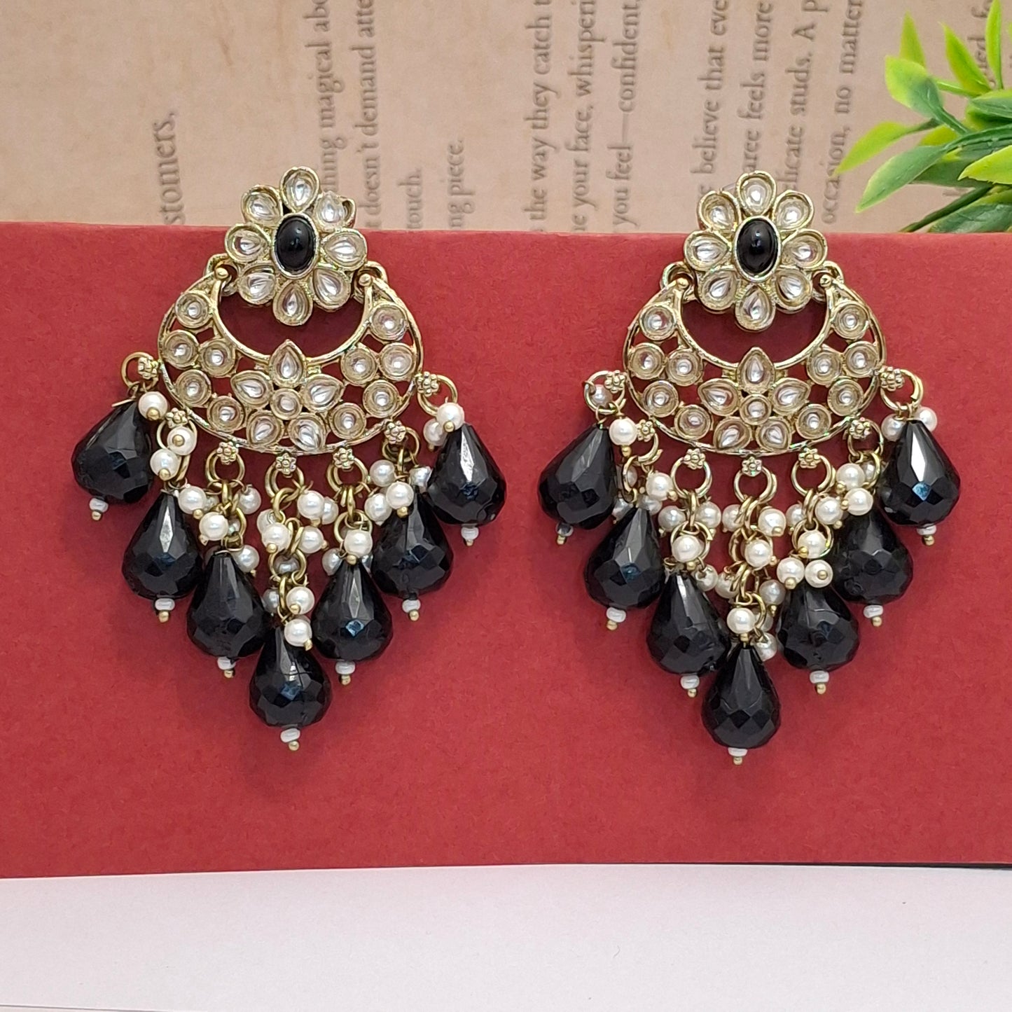 (Pack of 11) Kundan Chandbali Earrings