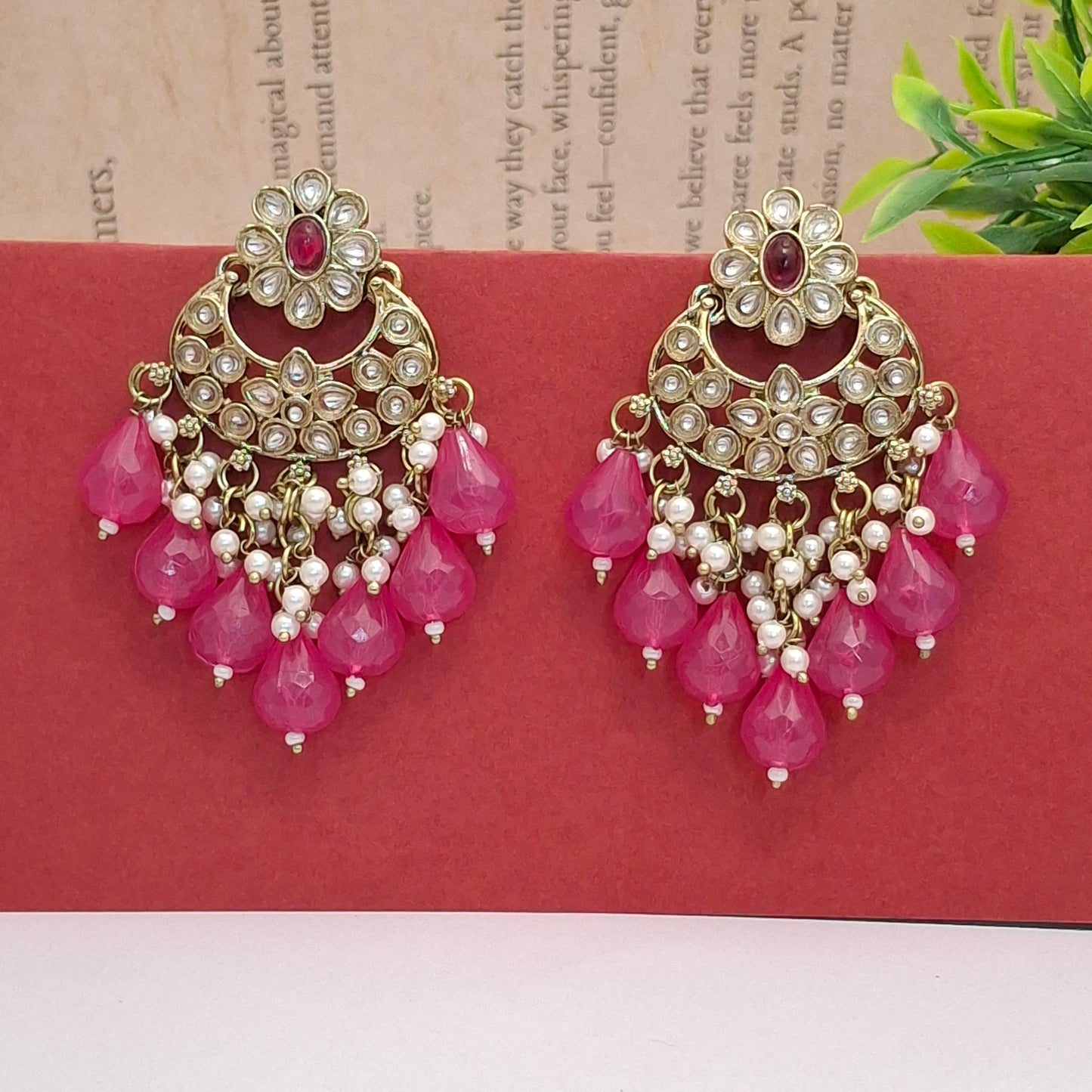 (Pack of 11) Kundan Chandbali Earrings