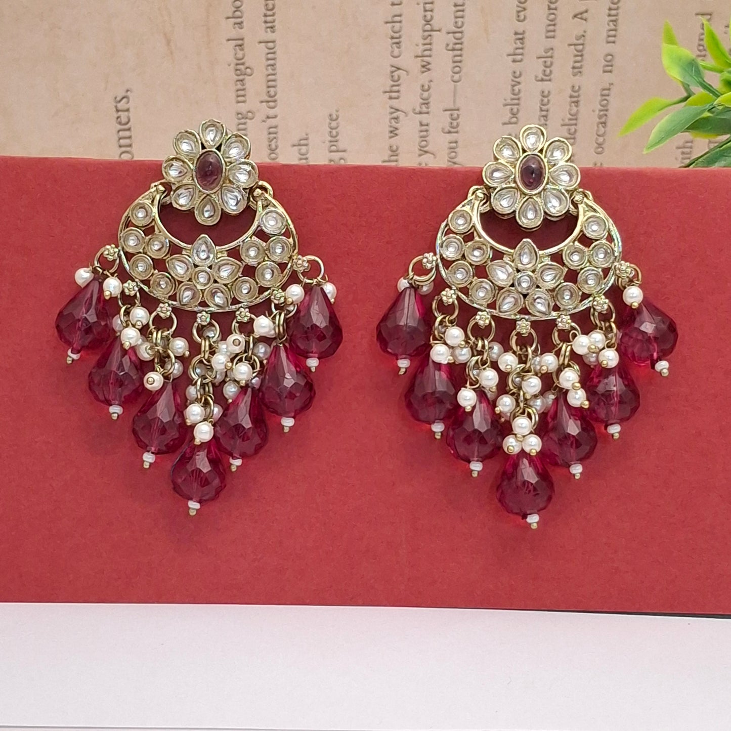 (Pack of 11) Kundan Chandbali Earrings