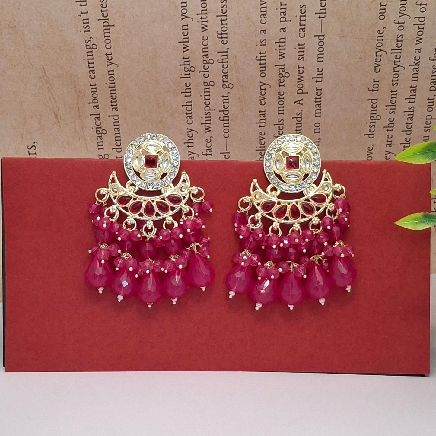 (Pack of 12) Kundan Chandbali Earrings