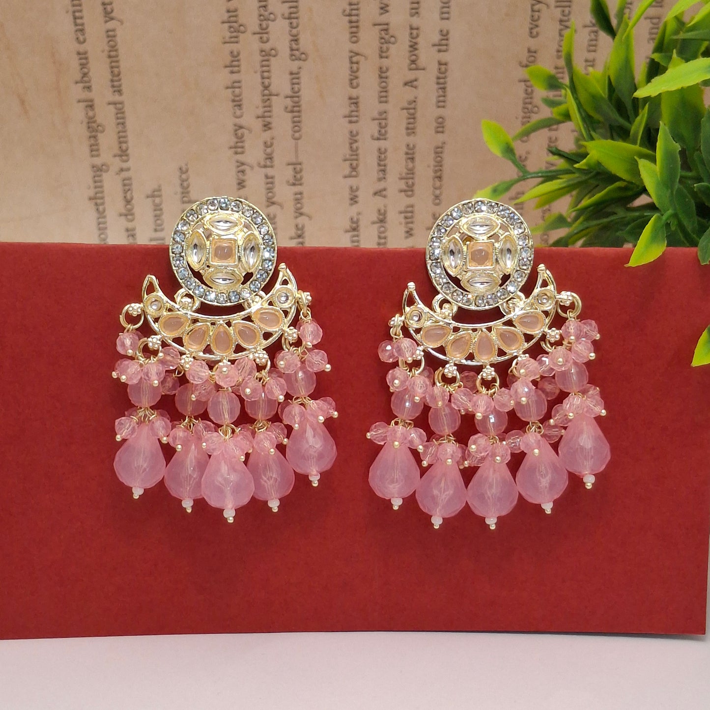 (Pack of 12) Kundan Chandbali Earrings
