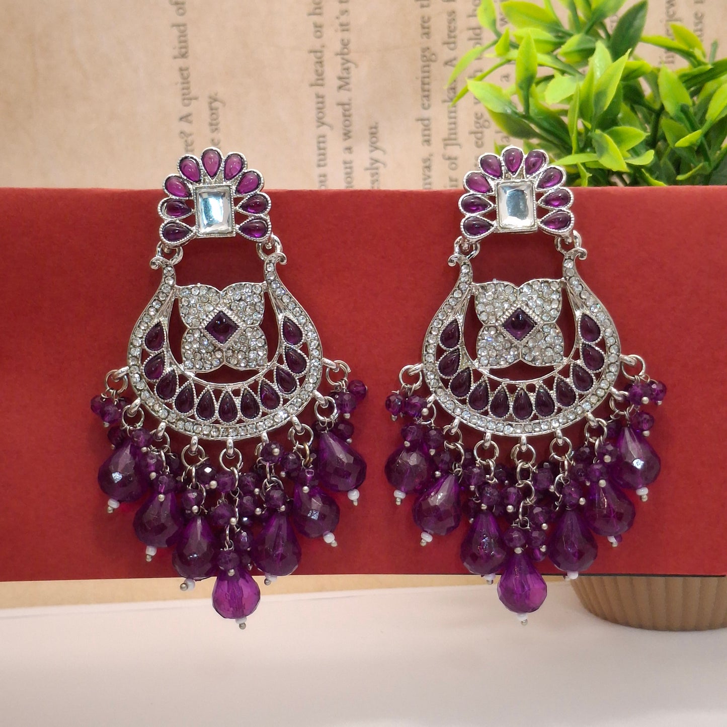 (Pack of 11) Kundan Chandbali Earrings