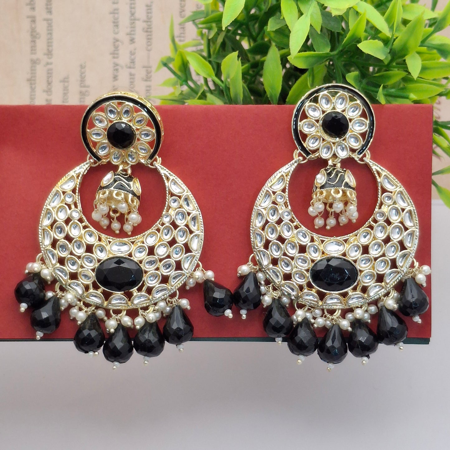 (Pack of 11) Kundan Chandbali Earrings