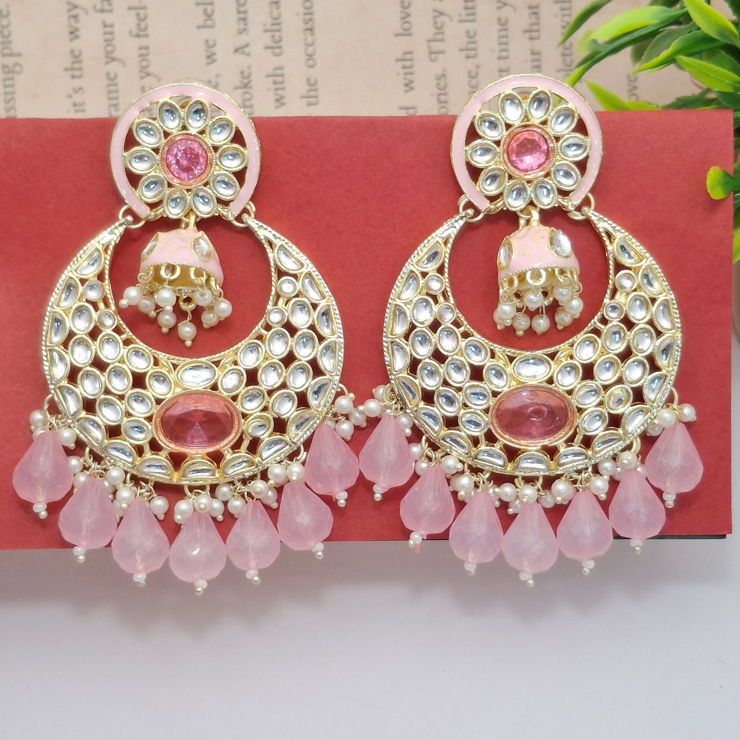 (Pack of 11) Kundan Chandbali Earrings