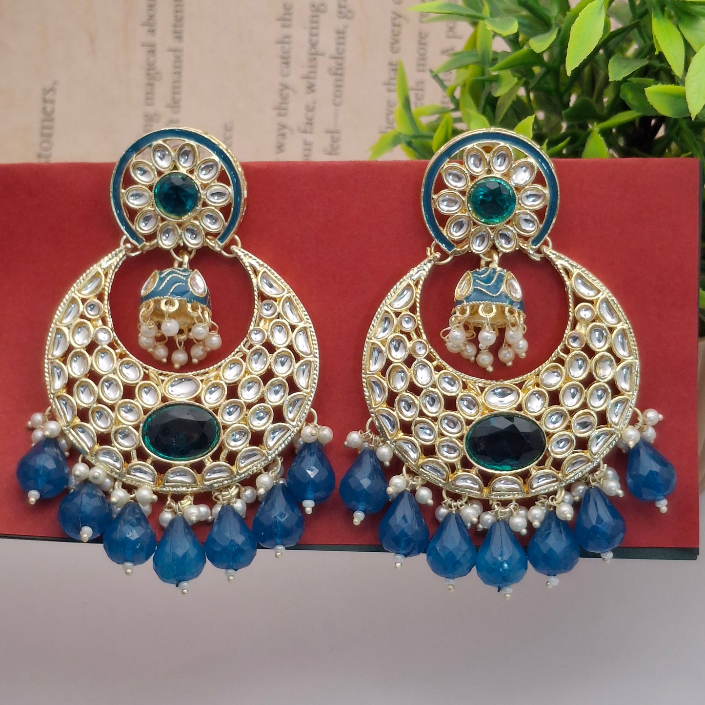 (Pack of 11) Kundan Chandbali Earrings