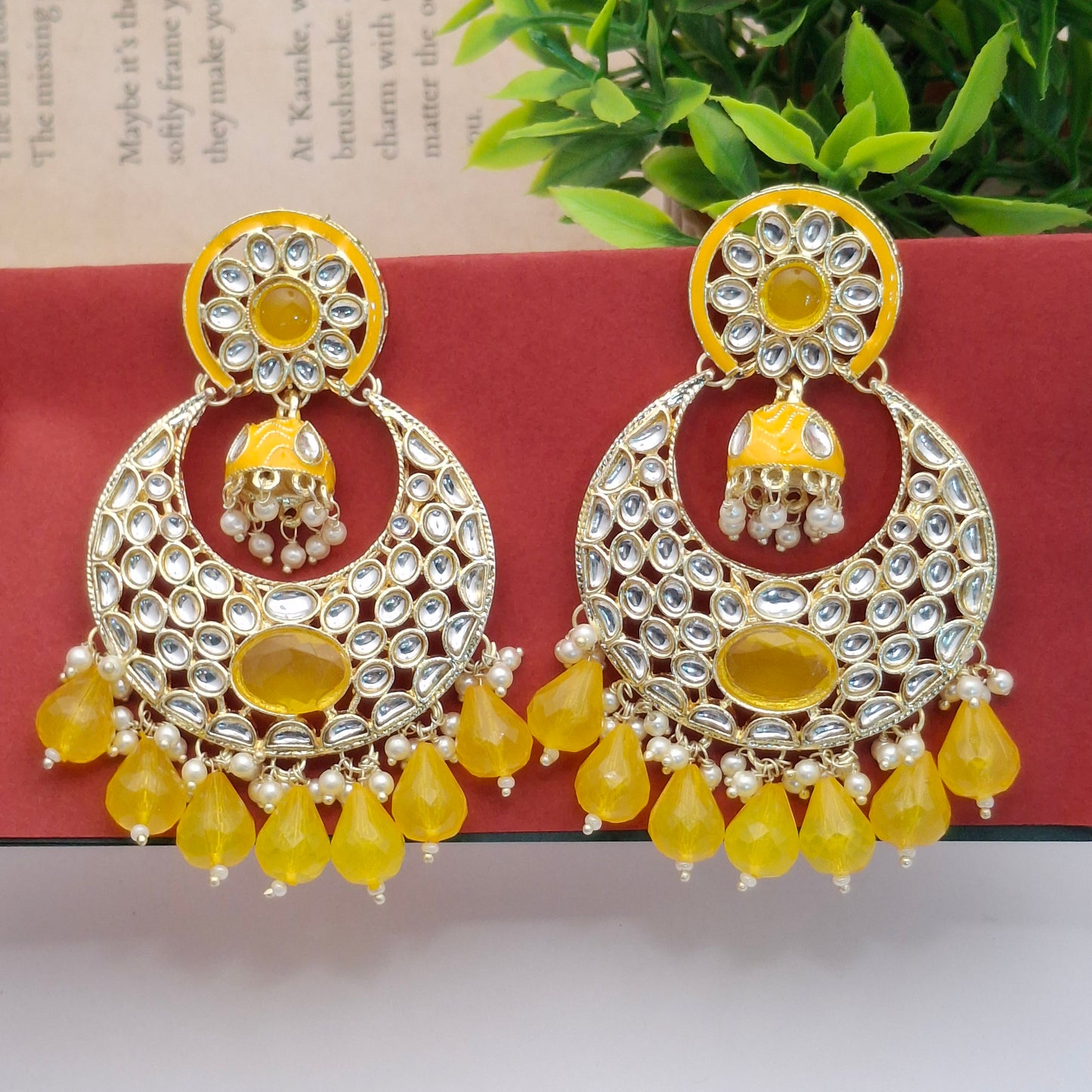 (Pack of 11) Kundan Chandbali Earrings