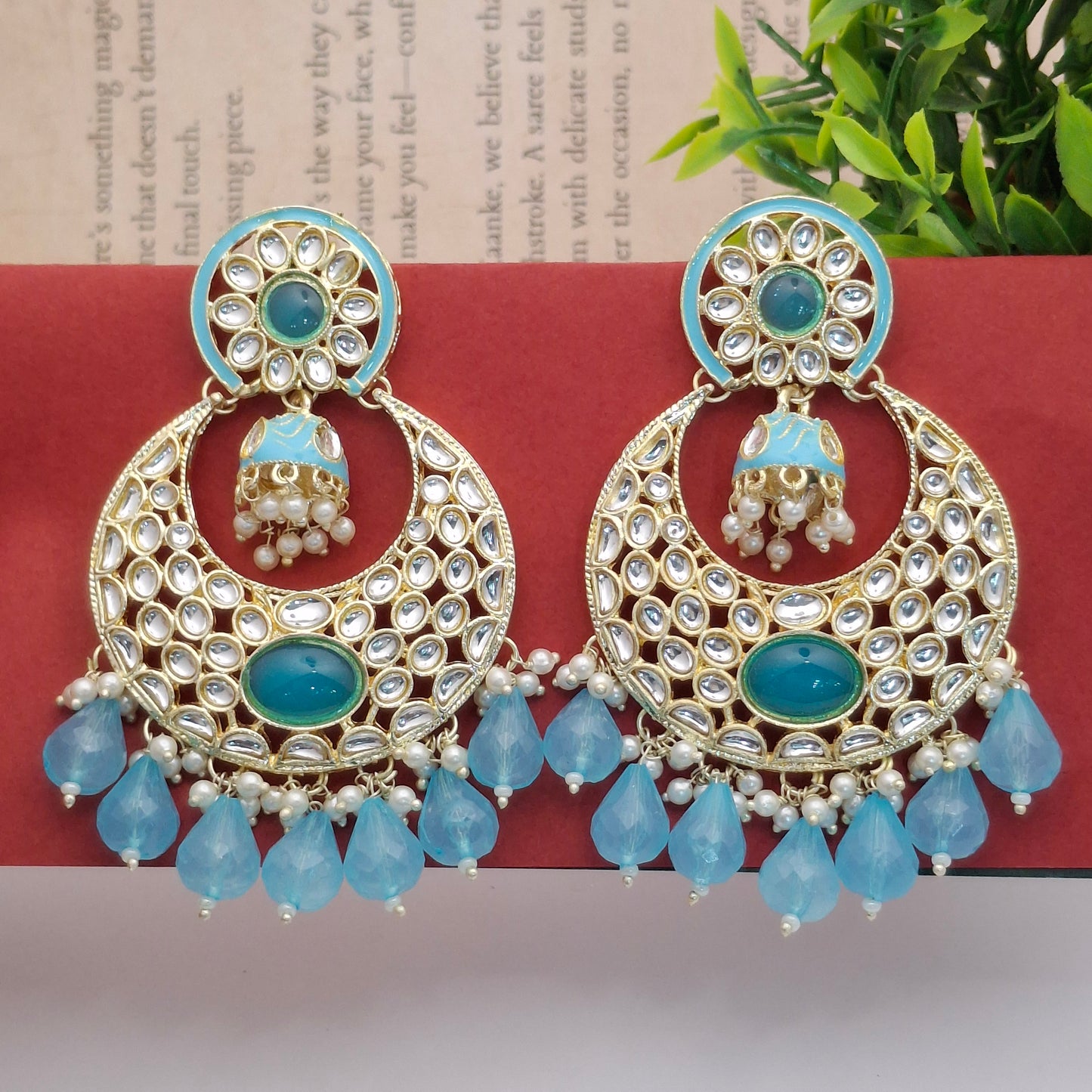 (Pack of 11) Kundan Chandbali Earrings