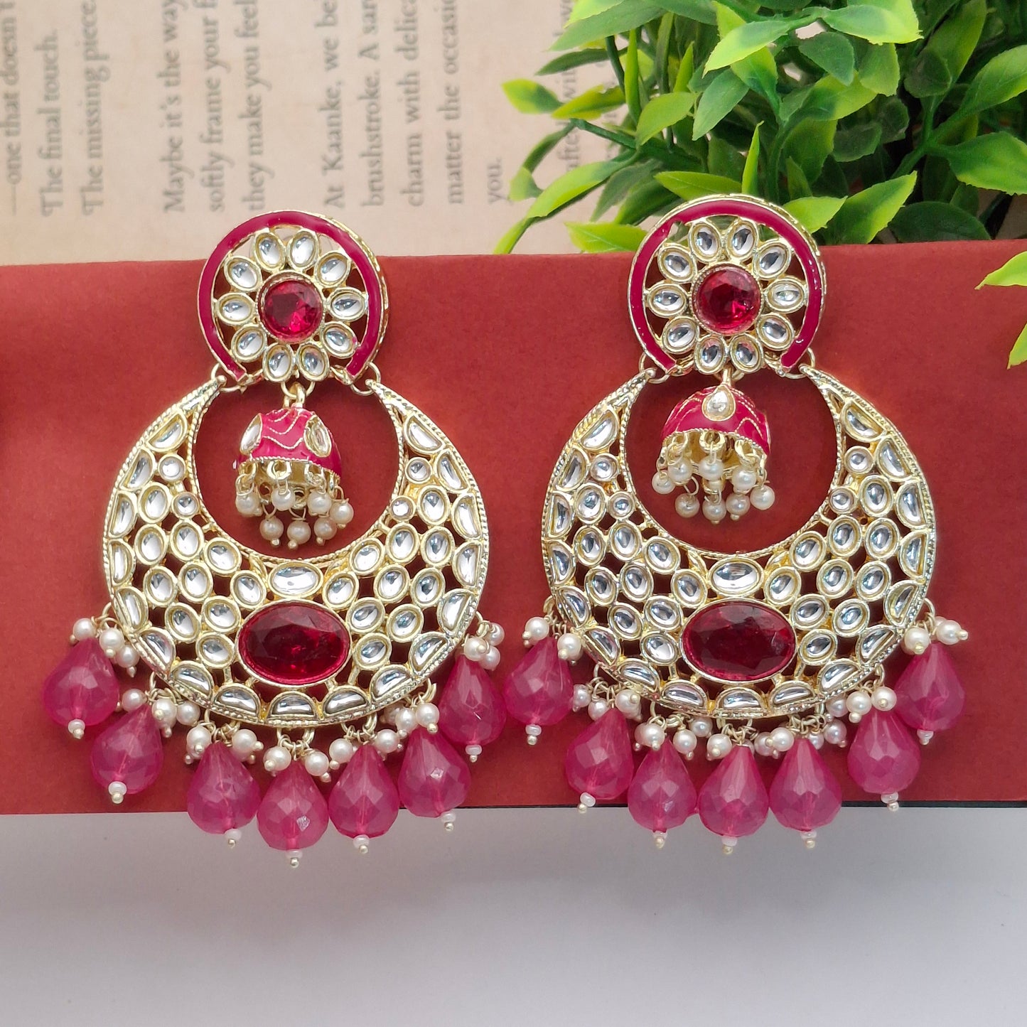 (Pack of 11) Kundan Chandbali Earrings