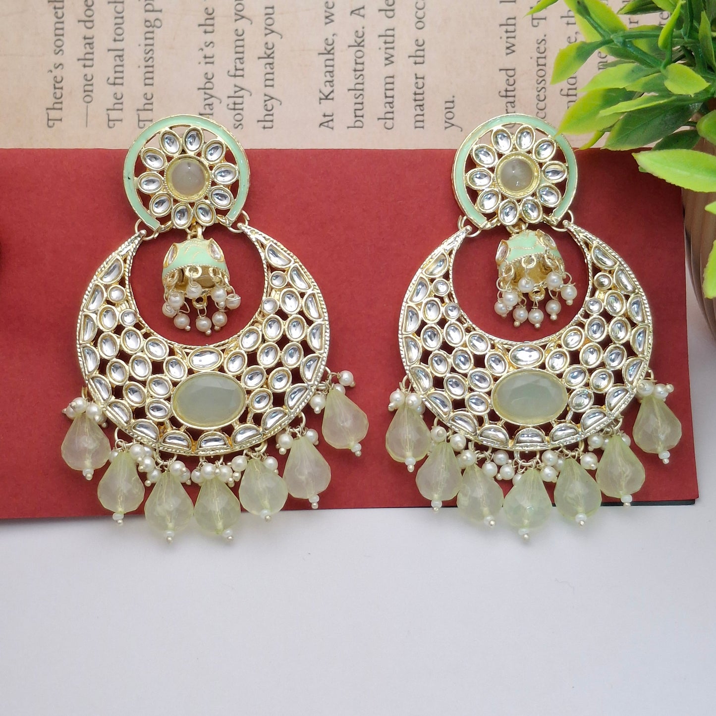 (Pack of 11) Kundan Chandbali Earrings