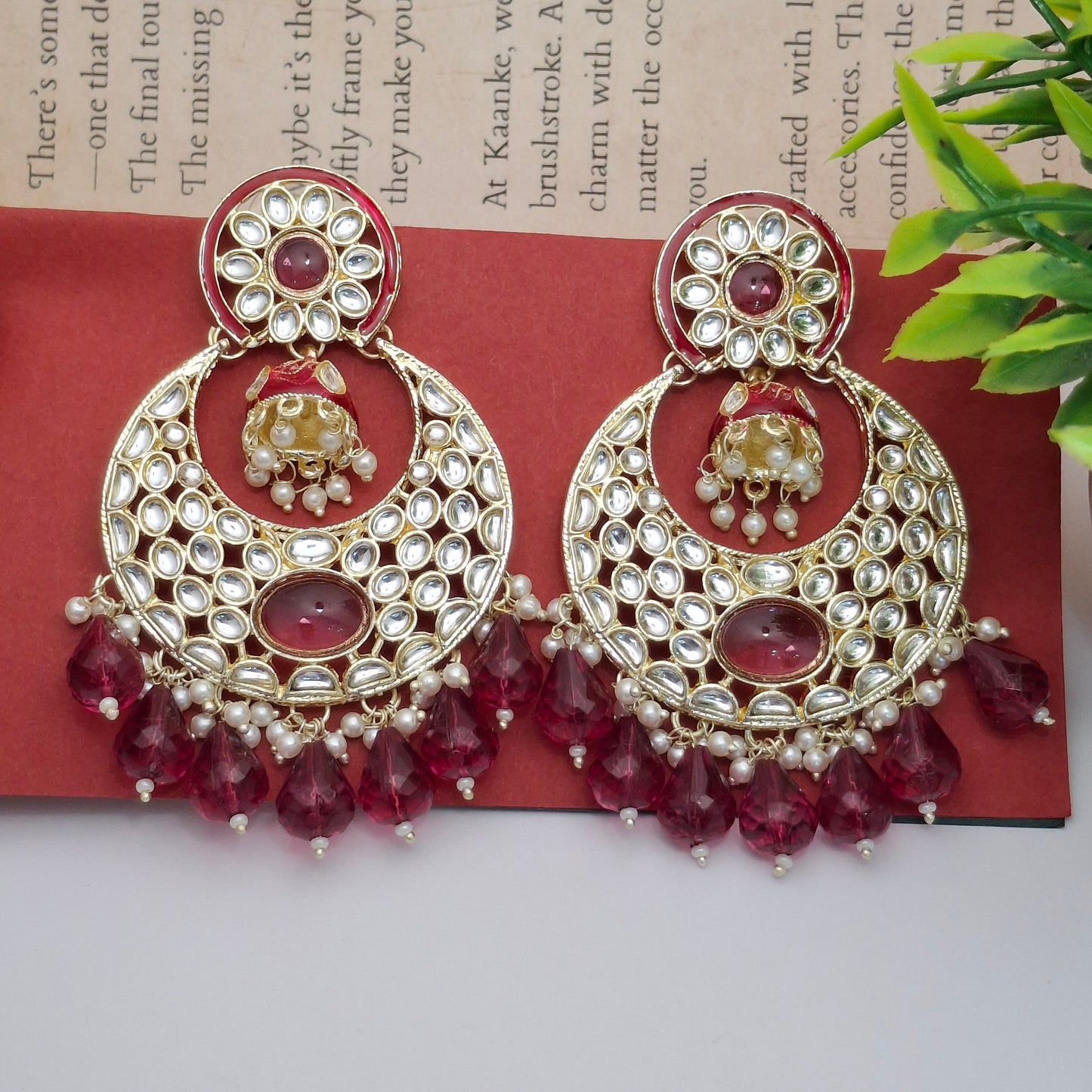 (Pack of 11) Kundan Chandbali Earrings