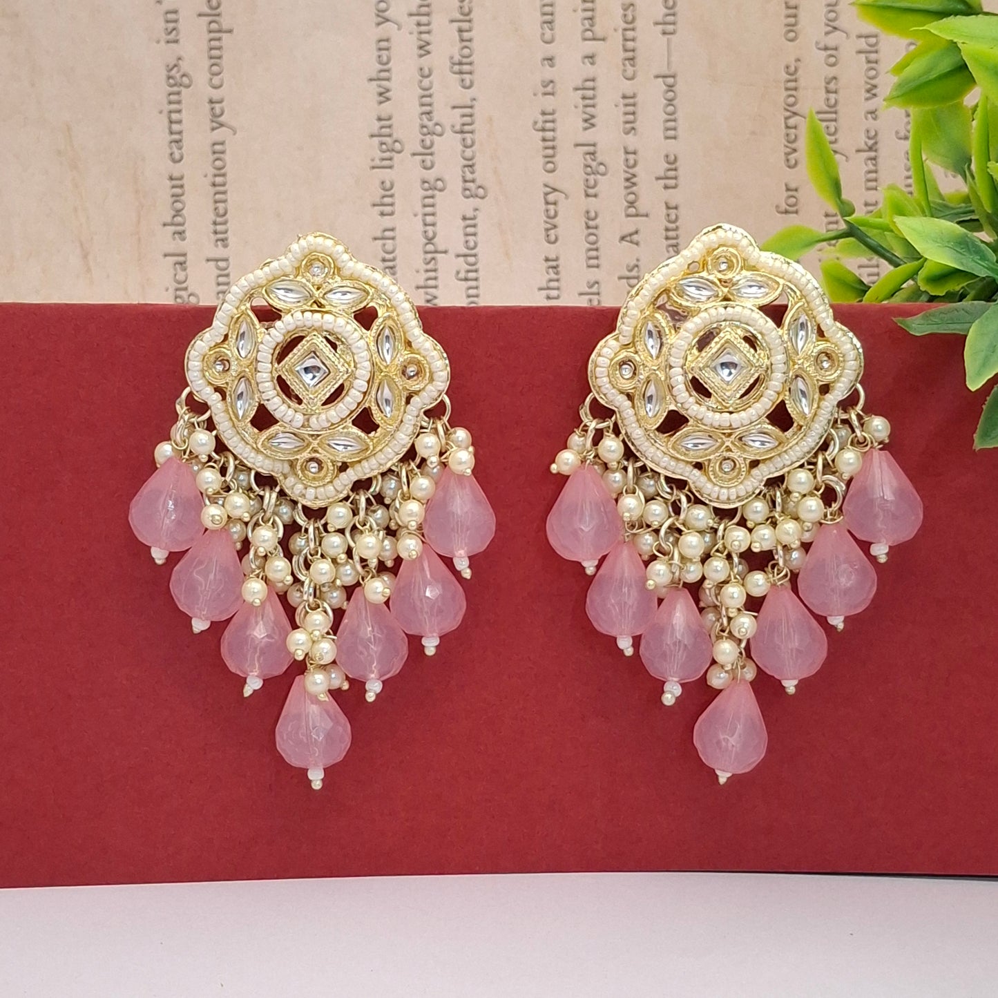 (Pack of 12) Kundan Chandbali Earrings