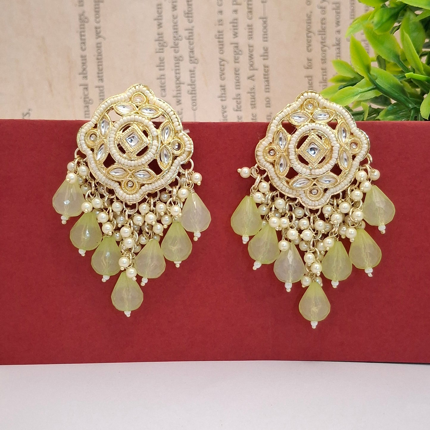 (Pack of 12) Kundan Chandbali Earrings