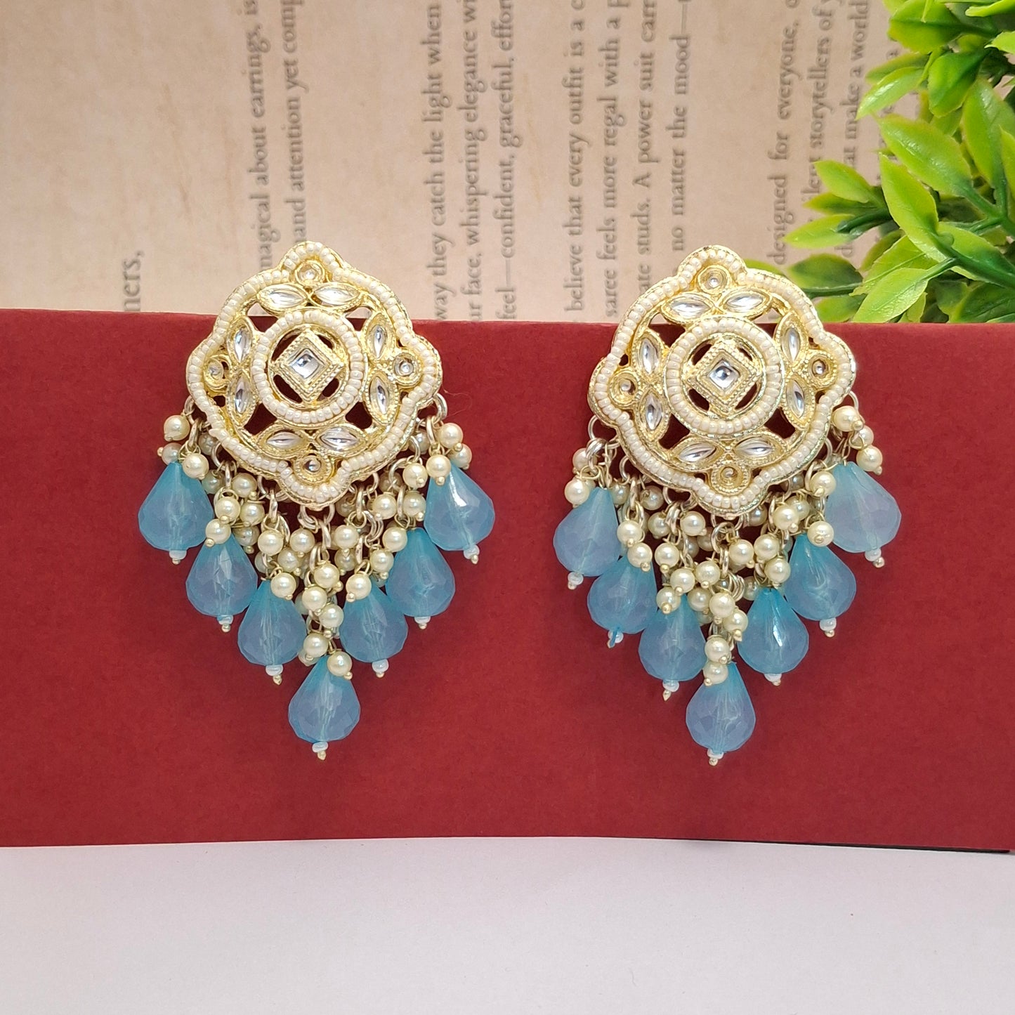 (Pack of 12) Kundan Chandbali Earrings