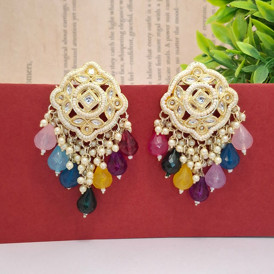 (Pack of 12) Kundan Chandbali Earrings