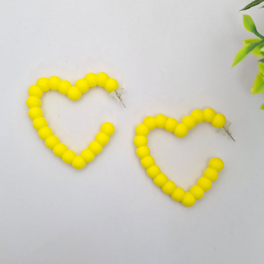 (Pack of 6)Anti- Allergic Silicon Heart Hoops