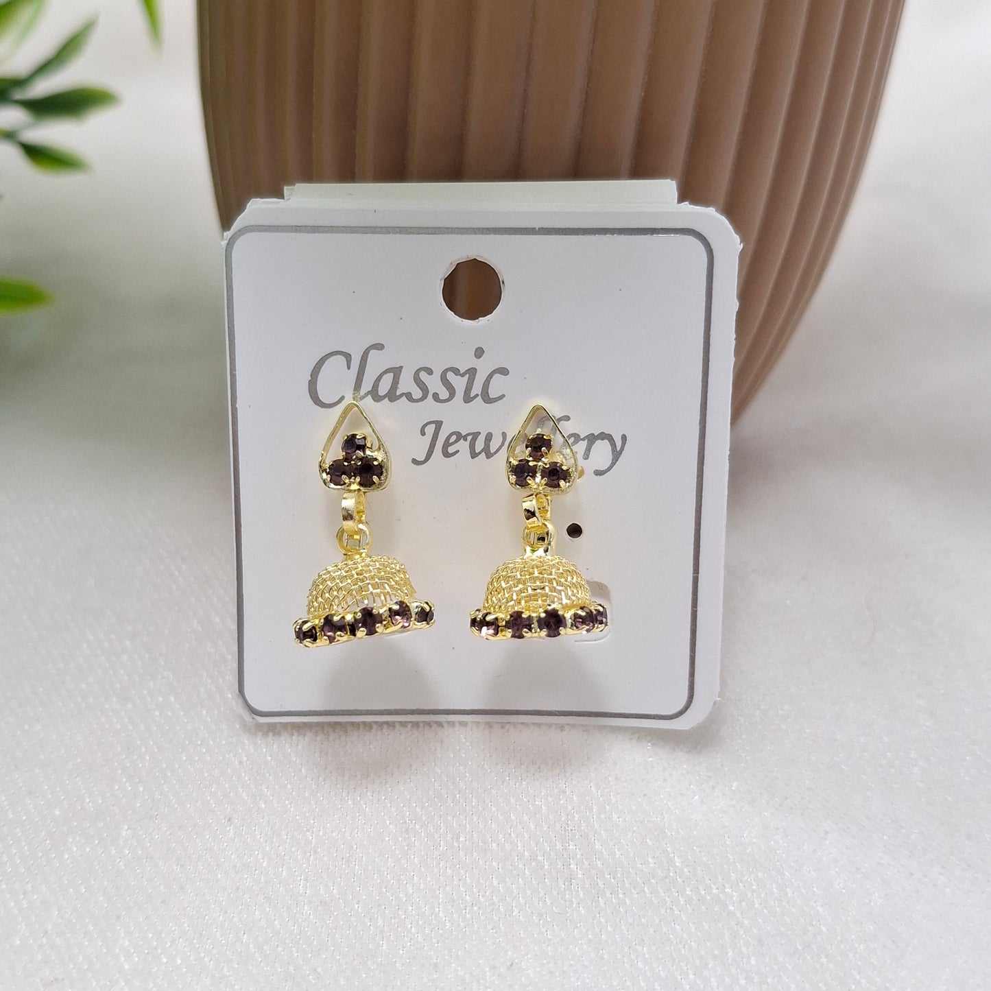 (Pack of 6) Short press Jhumkis