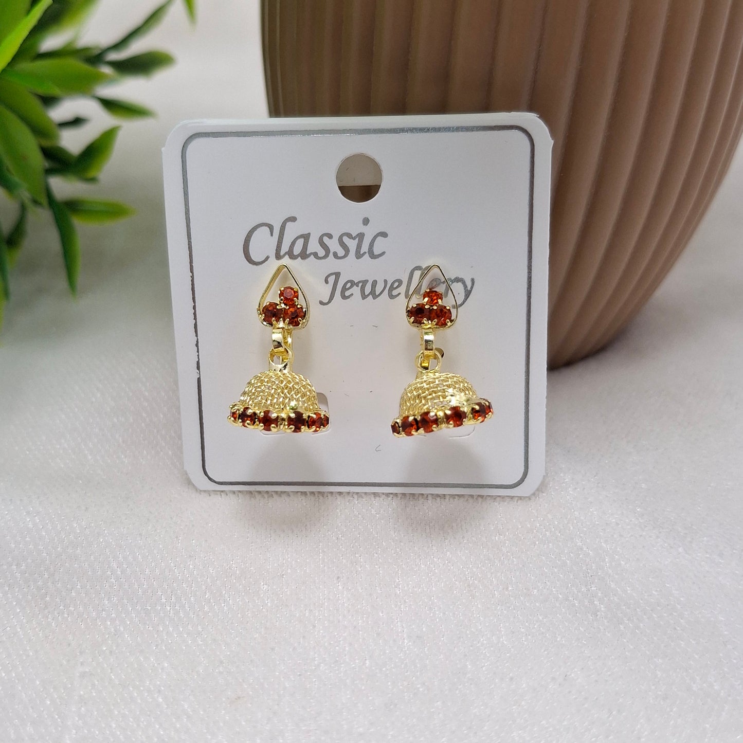 (Pack of 6) Short press Jhumkis