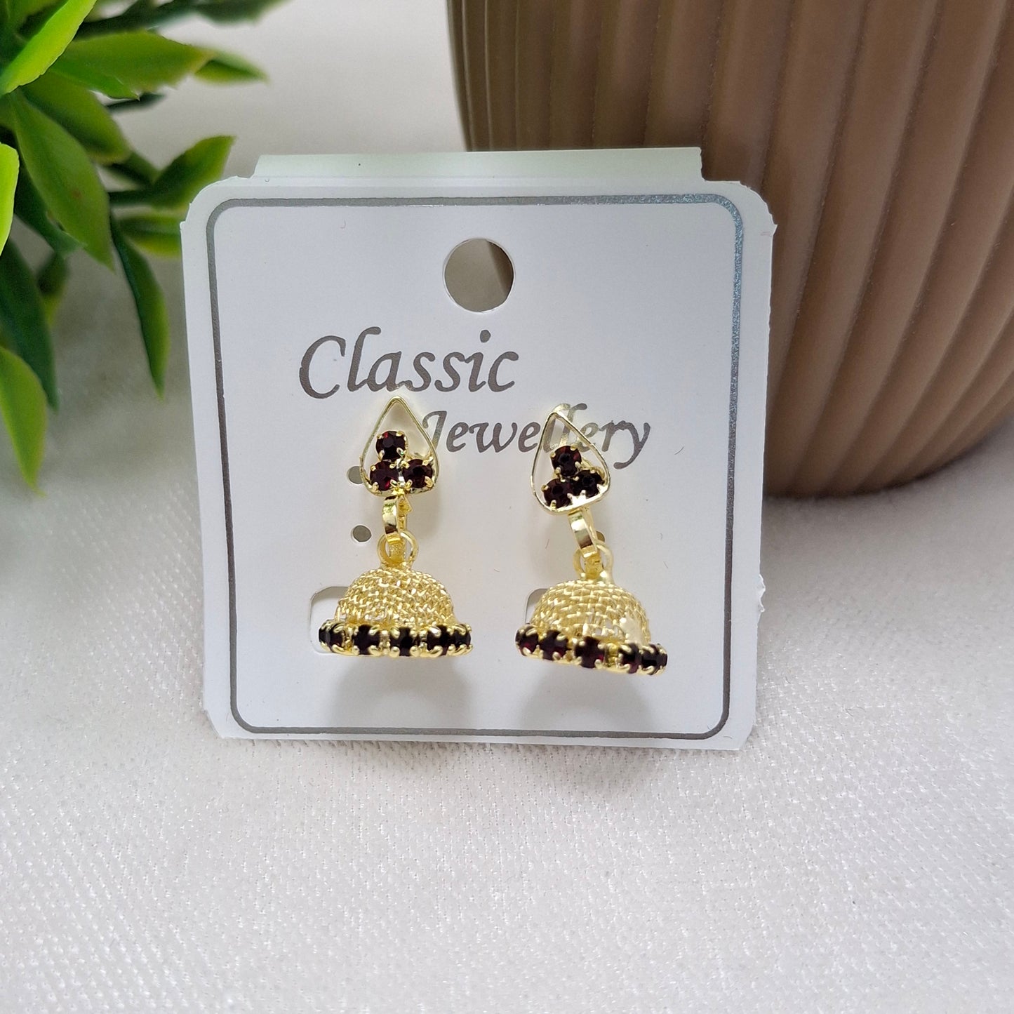 (Pack of 6) Short press Jhumkis