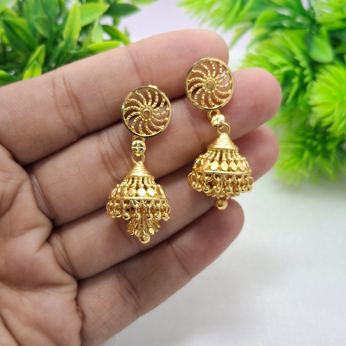 (Pack of 6) Traditional Gold Jhumkas
