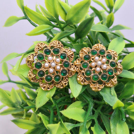 (Pack of 6) Floral Matte Temple Studs