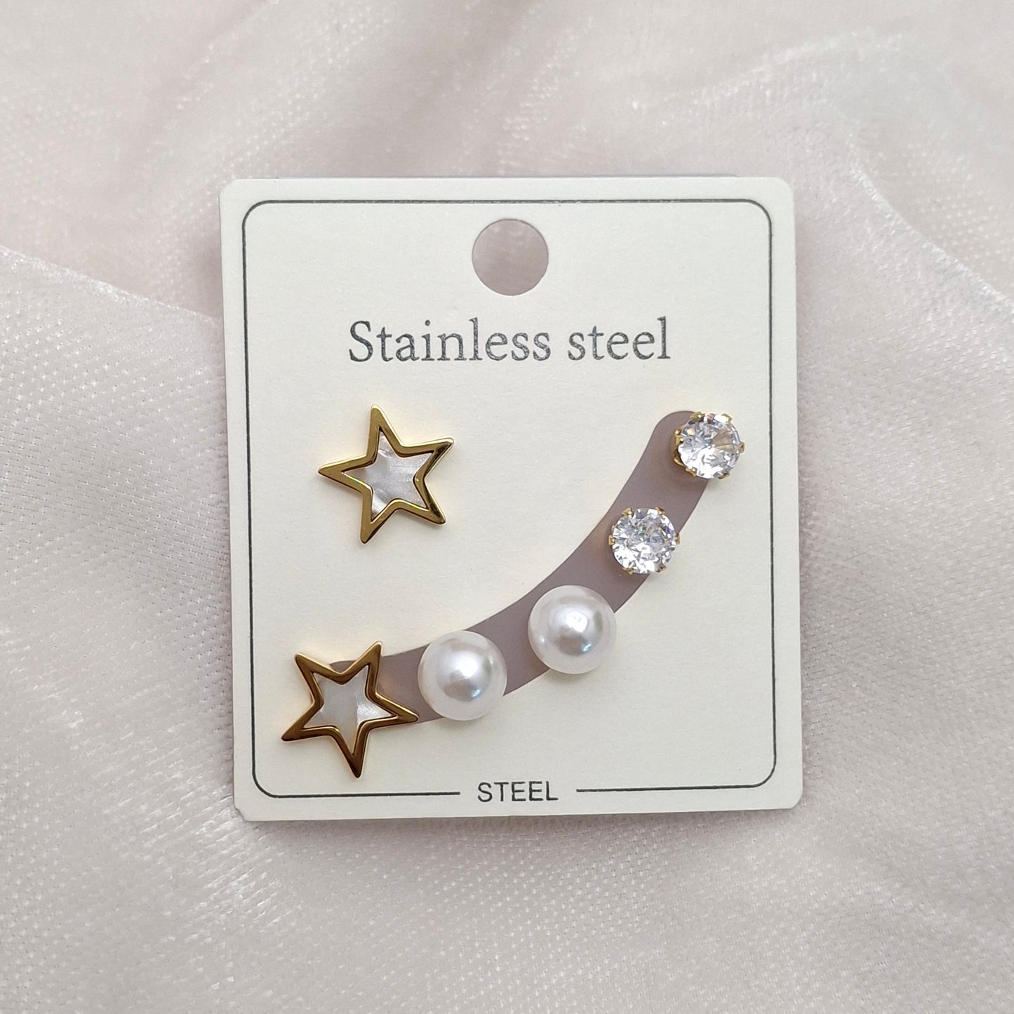 (Pack of 3 ) Star Studs Set