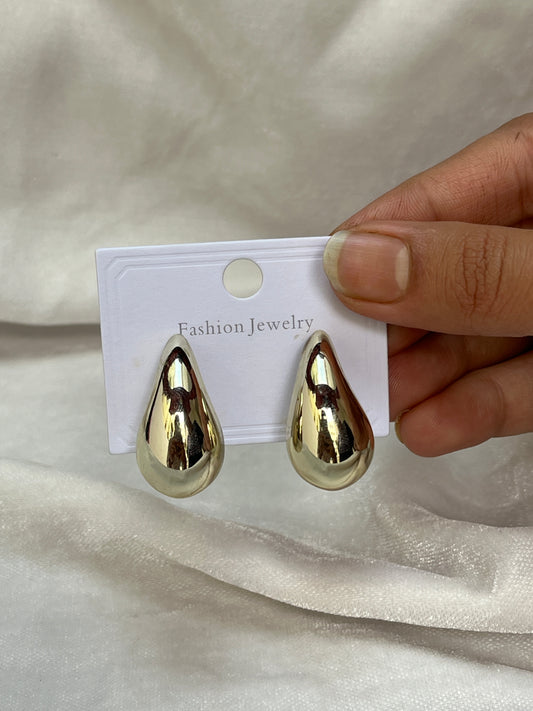 Gold Teardrop Stud Earrings