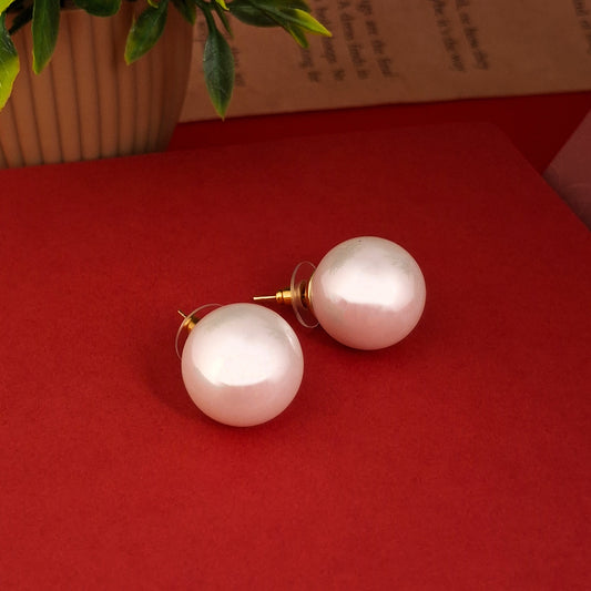 BIG Elegant Pearl Stud Earrings - Kaanke