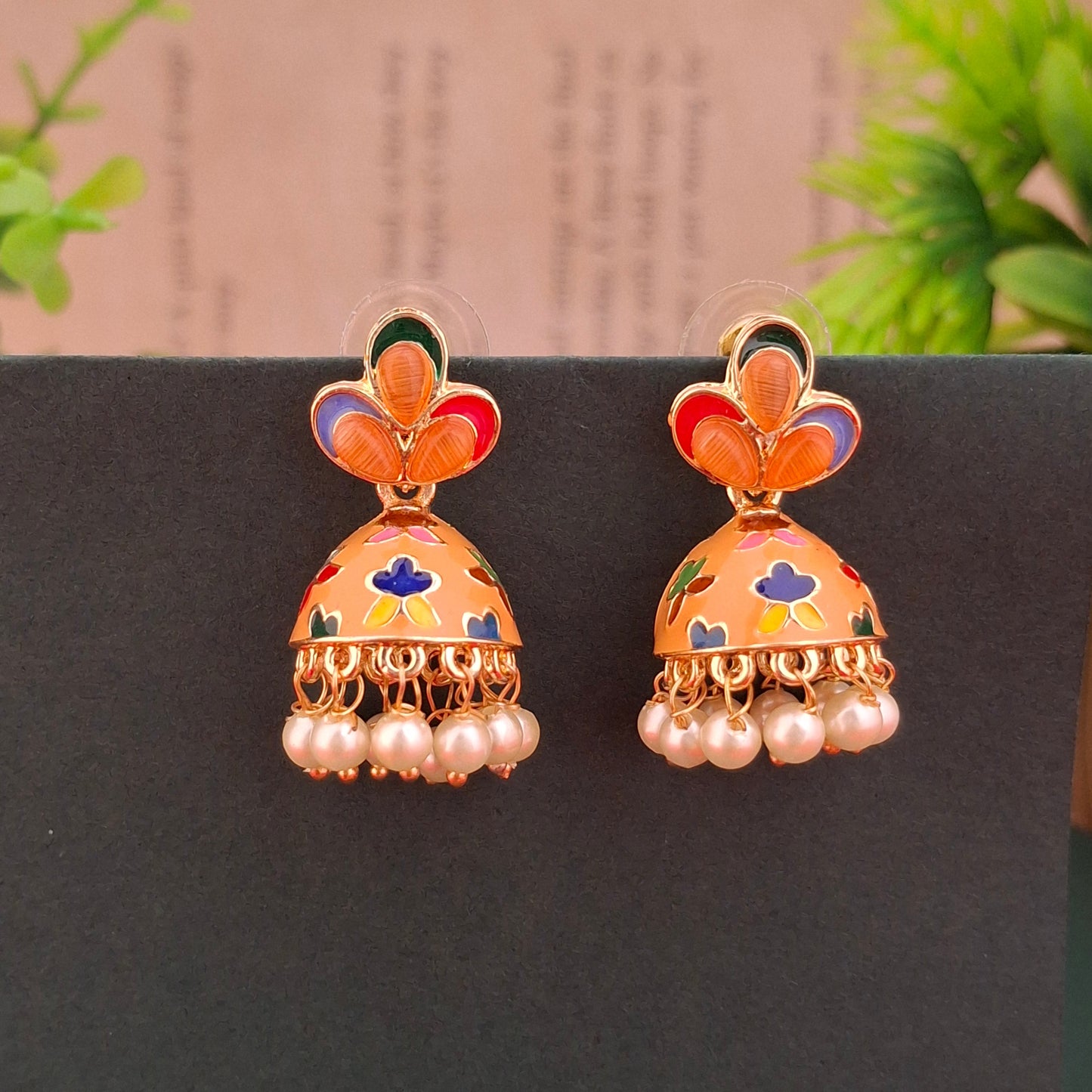 Blossom Glow Jhumka Earrings - Kaanke