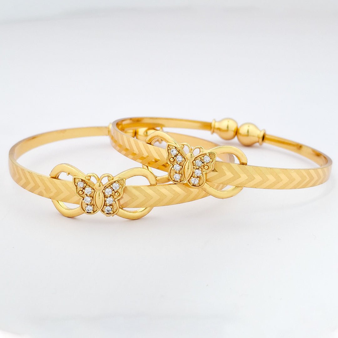 Butterfly Charm | Set Of 2 | 18k Gold Plated Adjustable Bracelet Bangles - Kaanke