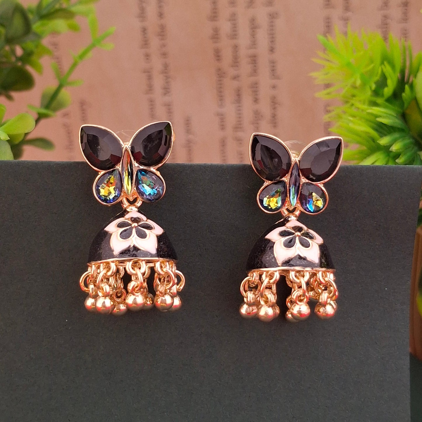 Butterfly Color Jhumka Earrings - Kaanke