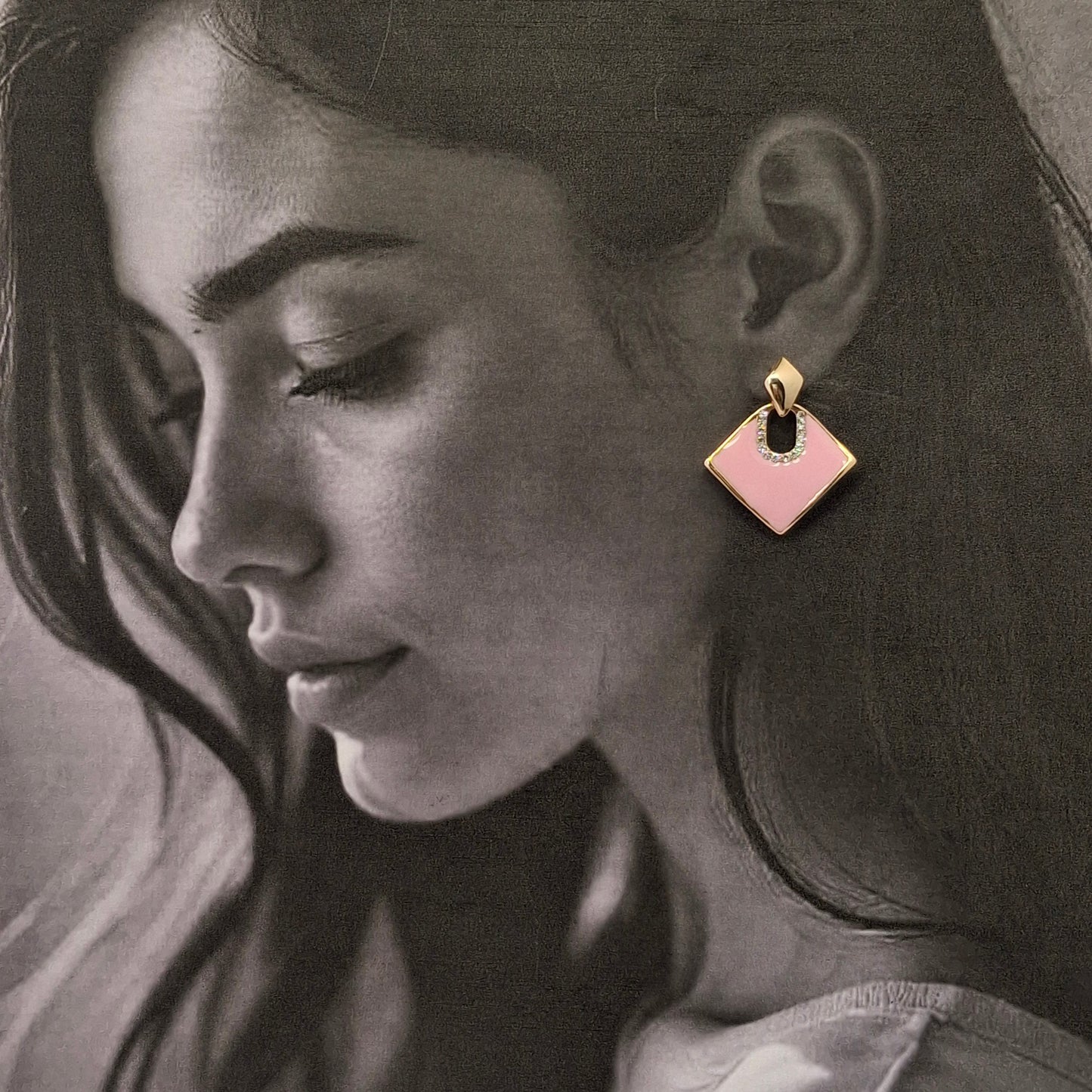 Chic Enamel Geometric Earrings - Kaanke