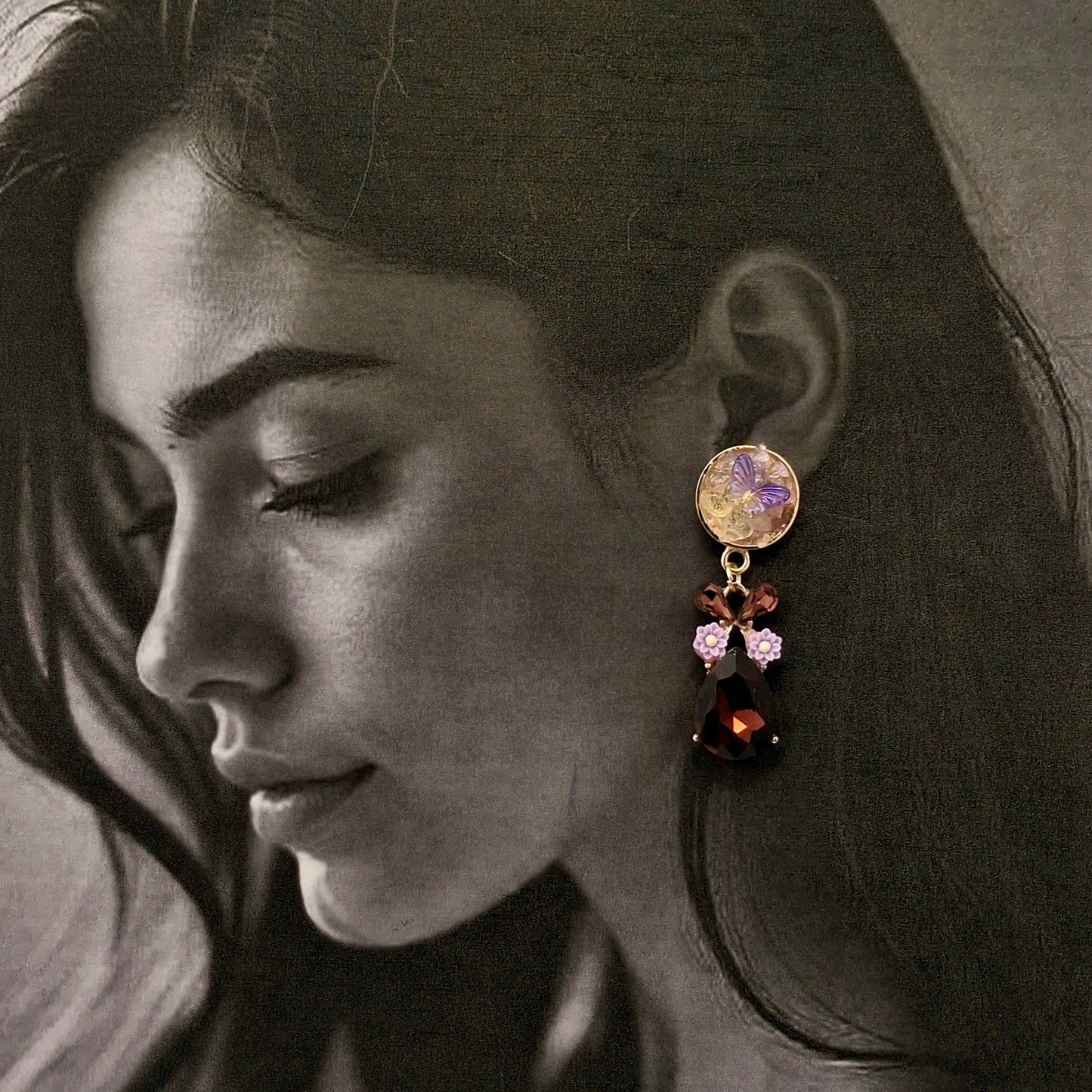 Enchanted Butterfly Crystal Drop Earrings - Kaanke